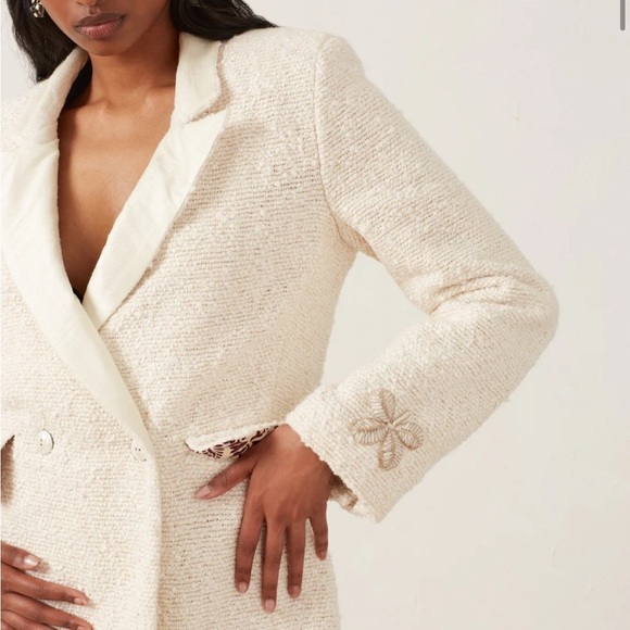 NEW ALIX OF BOHEMIA Denali snow glaze blazer jacket in snow Sz S - Picture 2 of 13